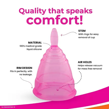 i-activ Menstrual Cup Medium, 1 Count Price, Uses, Side Effects