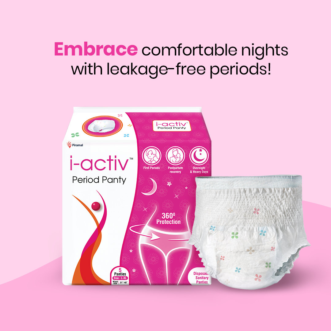 i-activ Period Panty L-XL for Women, 5 Count, Pack of 1 i-activ Period Panty L-XL for Women, 5 Count, Pack of 1