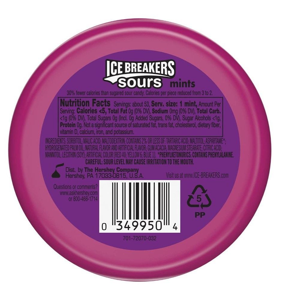 Ice Breaker Sugarfree Sour Berry Mouth Freshner Mints, 42 gm Price