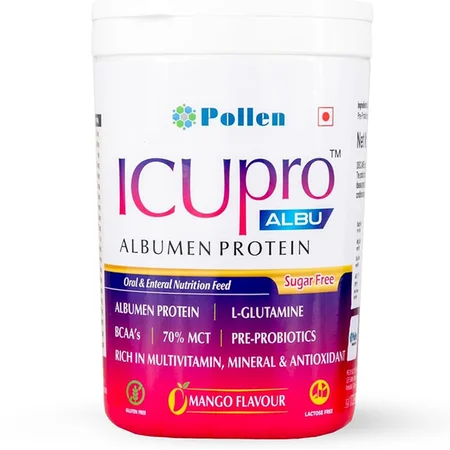 Icupro Albu Albumen Protein S/F Mango Flavour Powder, 420 gm