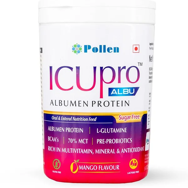 Icupro Albu Albumen Protein S/F Mango Flavour Powder, 420 gm, Pack of 1