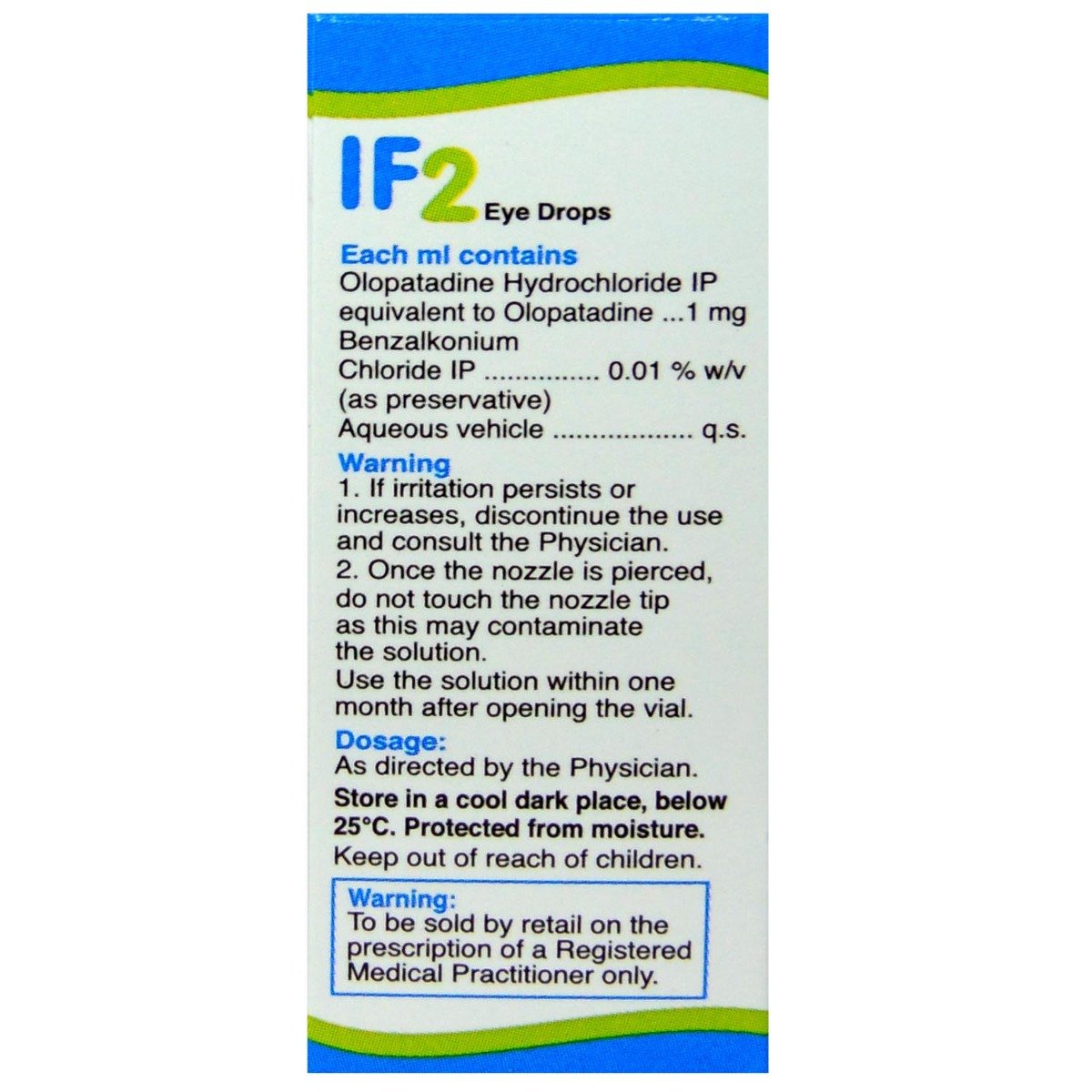 IF 2 Eye Drops 5 ml, Pack of 1 EYE DROPS IF 2 Eye Drops 5 ml, Pack of 1 EYE DROPS