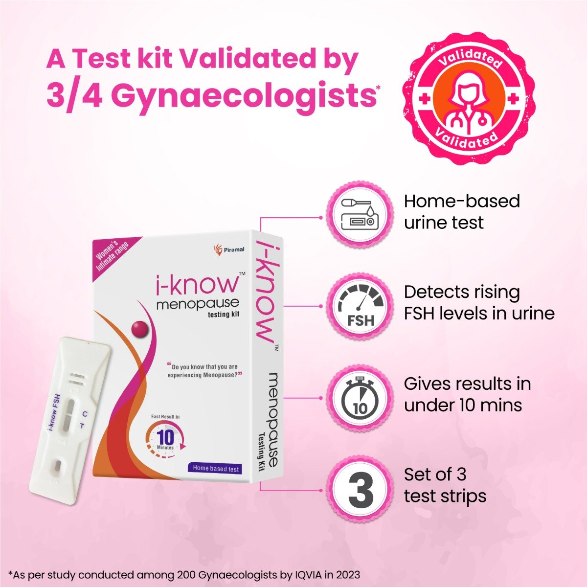 i-know Menopause Testing Kit, 3 Test Strips, Pack of 1 i-know Menopause Testing Kit, 3 Test Strips, Pack of 1