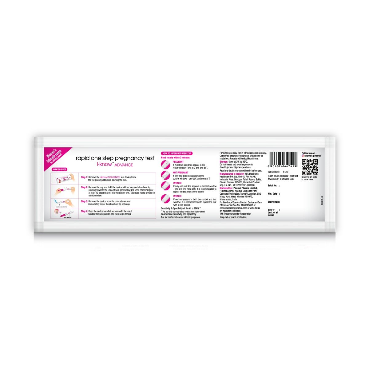 i-know ADVANCE Rapid One Step Pregnancy Test, 1 Kit, Pack of 1 i-know ADVANCE Rapid One Step Pregnancy Test, 1 Kit, Pack of 1