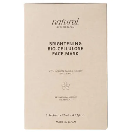 Ilem Japan Natural Bright Bio-Cellulose Face Mask, 3x20 ml Sachets