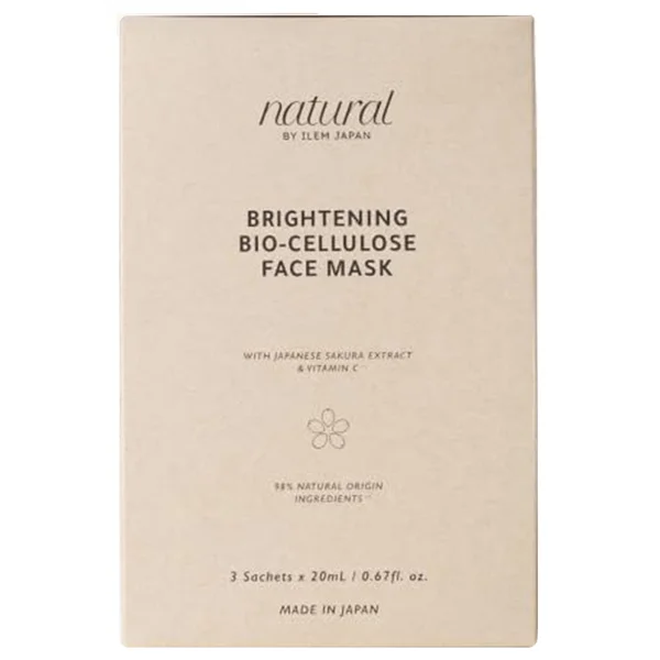 Ilem Japan Natural Bright Bio-Cellulose Face Mask, 3x20 ml Sachets