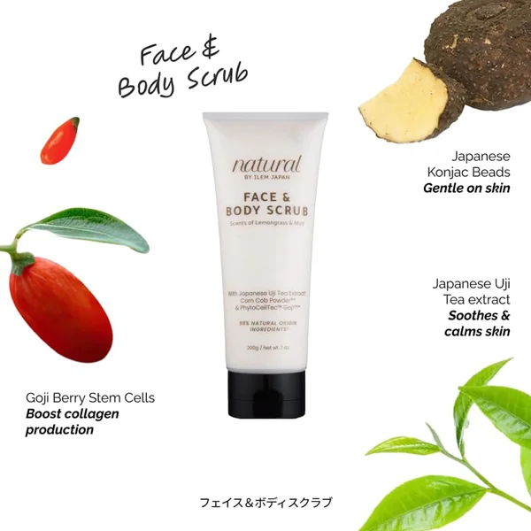 Ilem Japan Natural Face & Body Scrub, 200 gm
