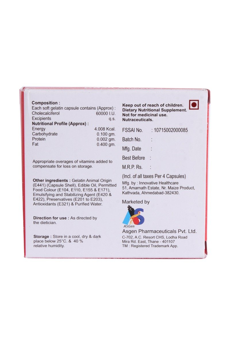 Dbon 60K Soft Gelatin Capsule 4's, Pack of 4 Dbon 60K Soft Gelatin Capsule 4's, Pack of 4