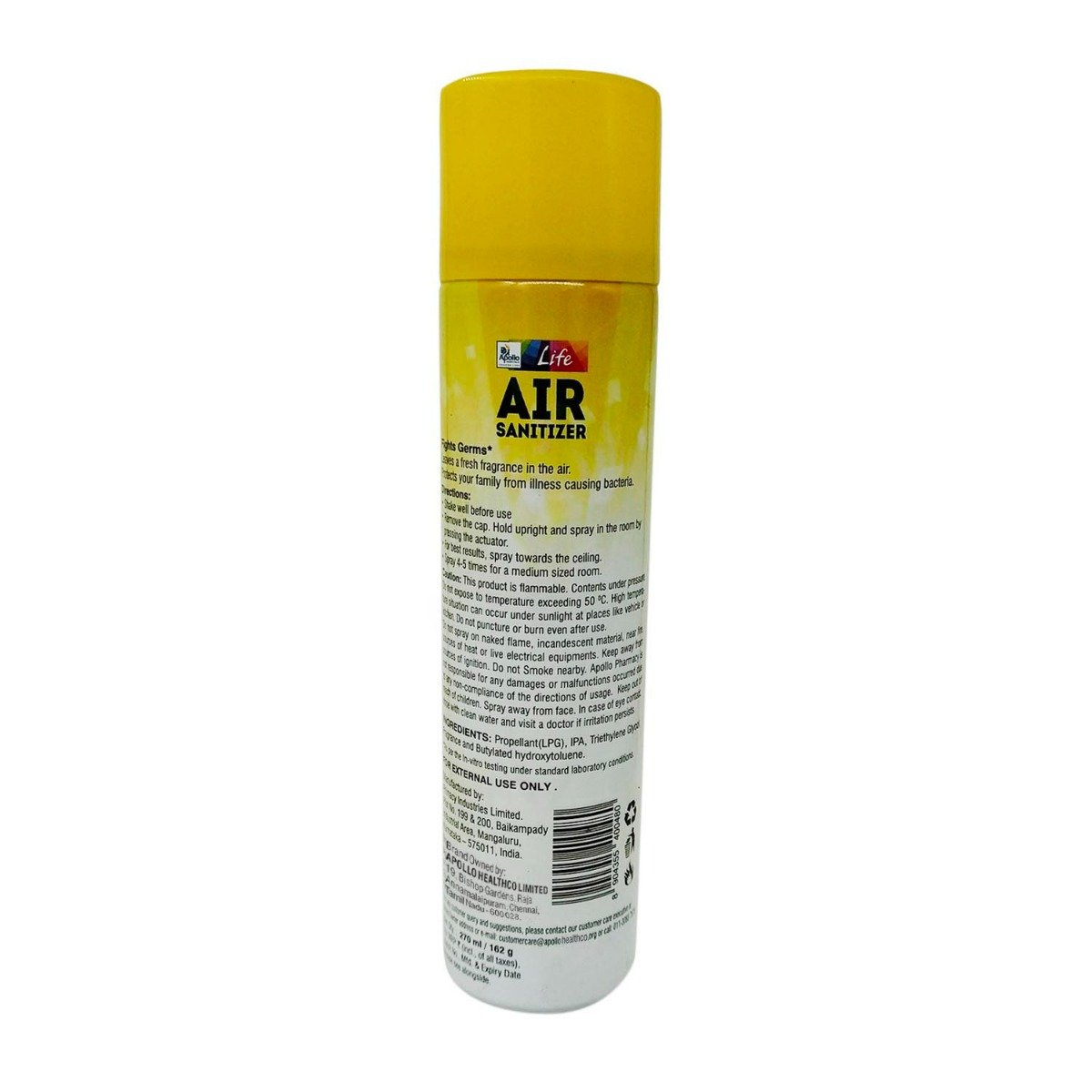 Apollo Life Air Sanitizer, 270 ml, Pack of 1 Apollo Life Air Sanitizer, 270 ml, Pack of 1