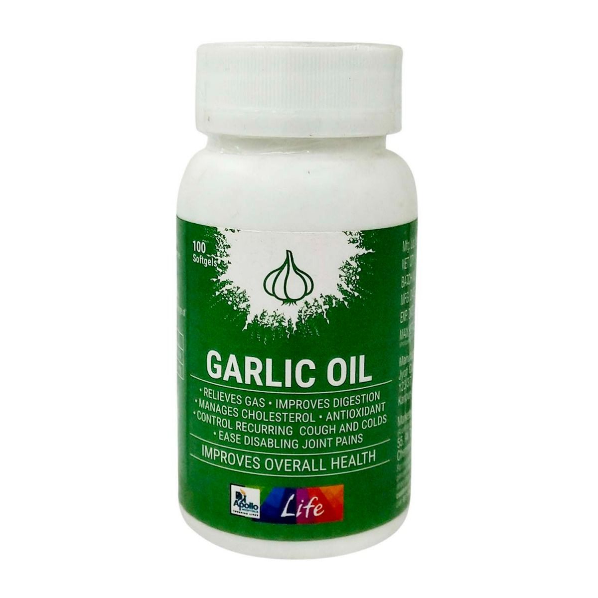 Apollo Life Garlic Oil Softgel, 100 Capsules, Pack of 1 Apollo Life Garlic Oil Softgel, 100 Capsules, Pack of 1