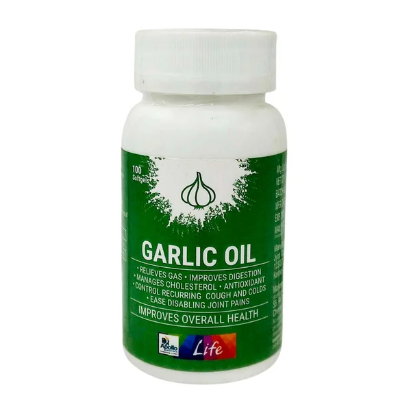 Apollo Life Garlic Oil Softgel, 100 Capsules, Pack of 1
