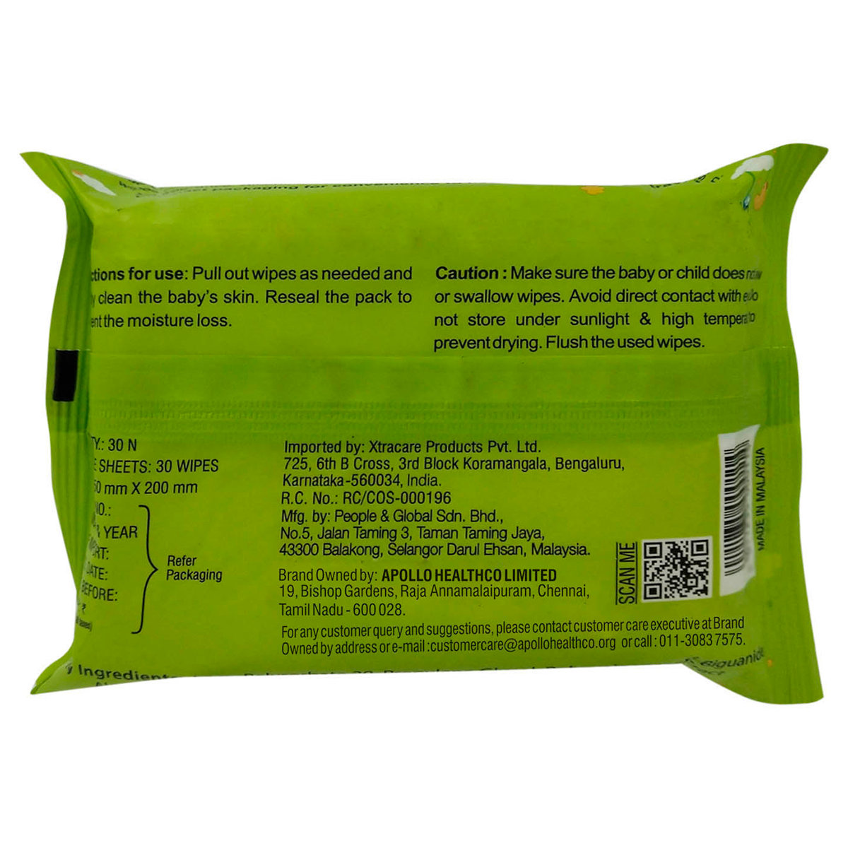 Apollo Life Ultra Soft Biodegradable & Flushable Baby Wipes, 30 Count, Pack of 1 Apollo Life Ultra Soft Biodegradable & Flushable Baby Wipes, 30 Count, Pack of 1