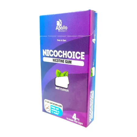 Apollo Pharmacy Nicochoice 4mg Nicotine Gum, 10 Count