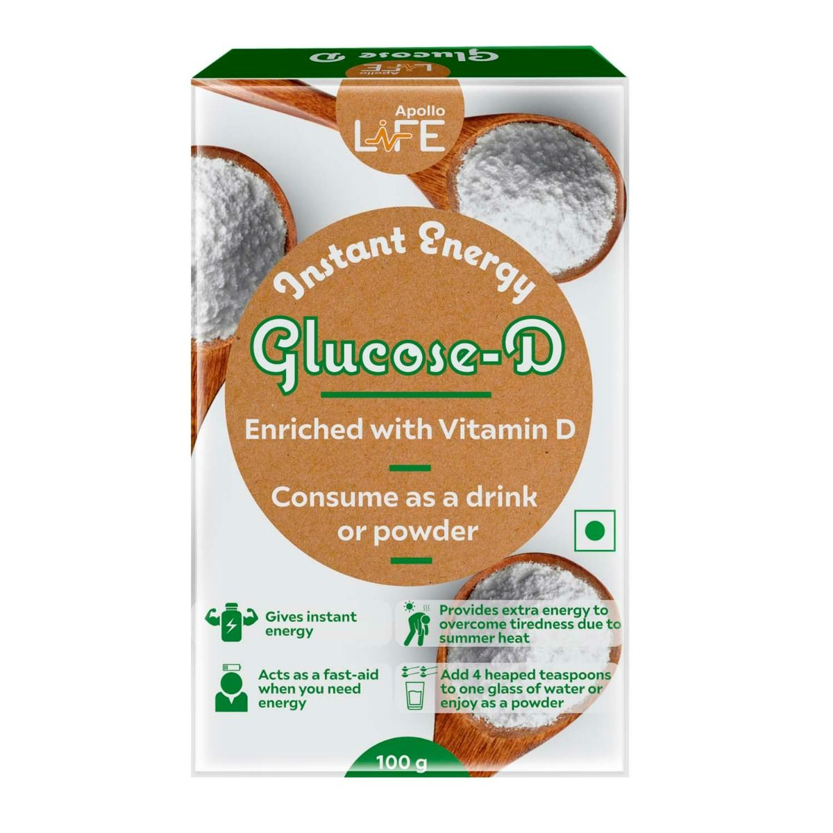Buy Apollo Life Glucose-D Instant Energy Drink, 100 gm Online