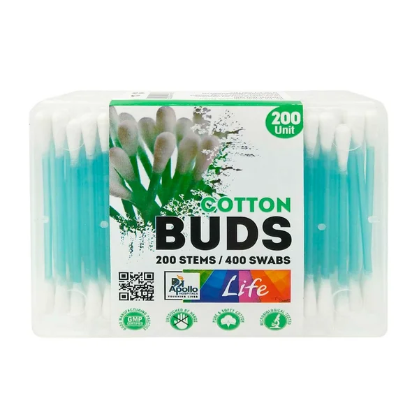 Apollo Life Cotton Buds, 200 Count, Pack of 1