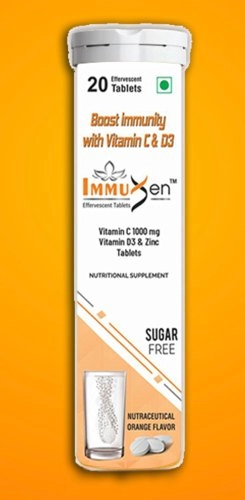 Immuxen SF Orange Flavour Effervescent Tablet 20's, Pack of 1 Tablet