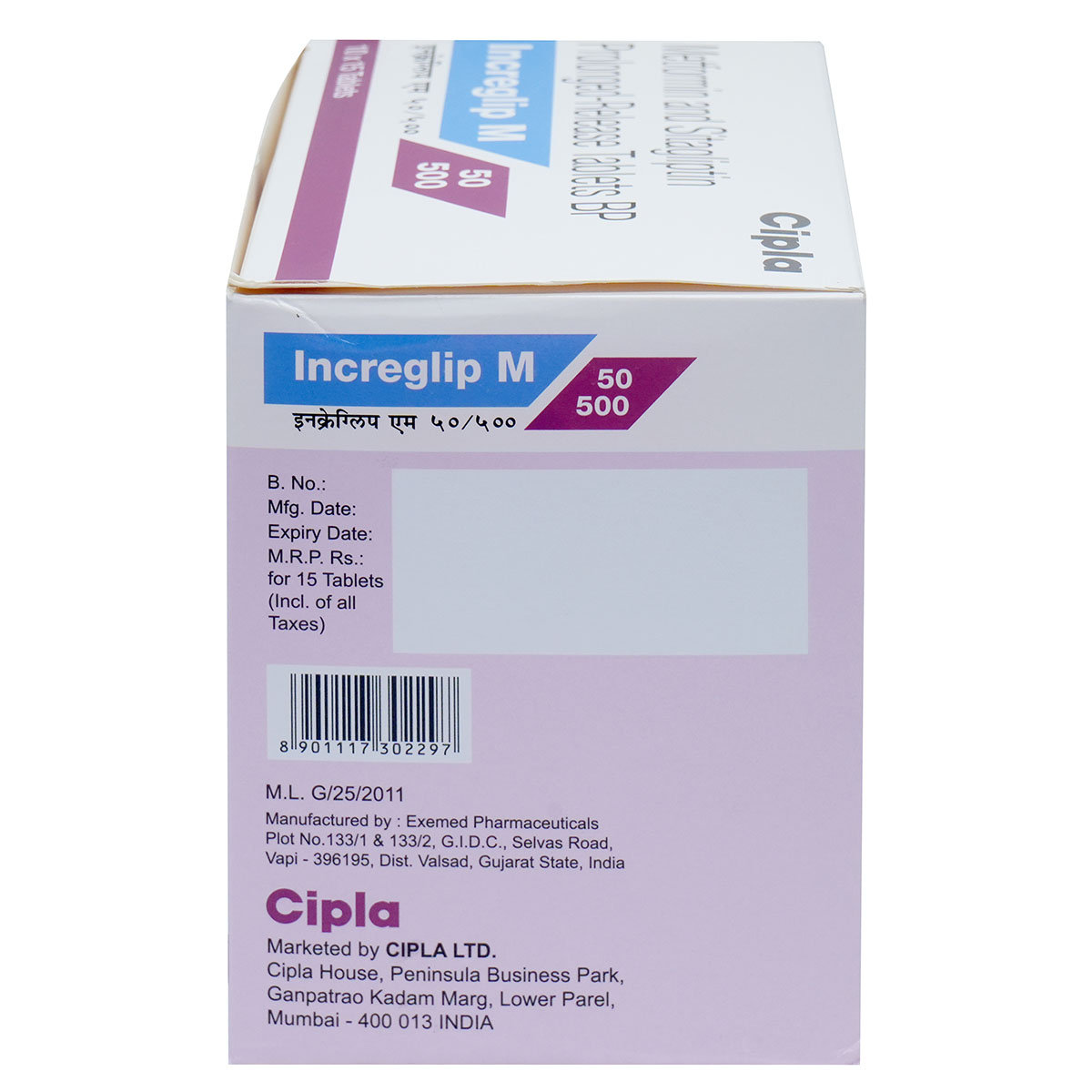 Increglip M 50/500 Tablet 15's, Pack of 15 Increglip M 50/500 Tablet 15's, Pack of 15