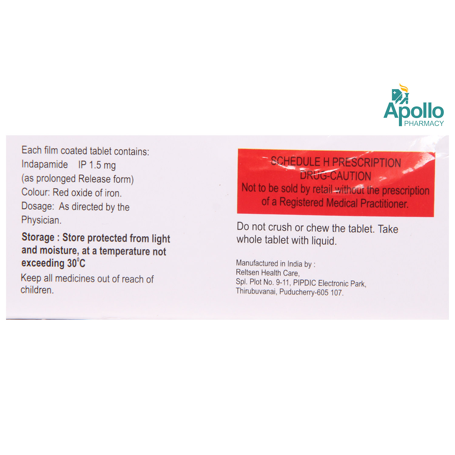 IND SR 1.5 mg Tablet 10's, Pack of 10 TabletS IND SR 1.5 mg Tablet 10's, Pack of 10 TabletS