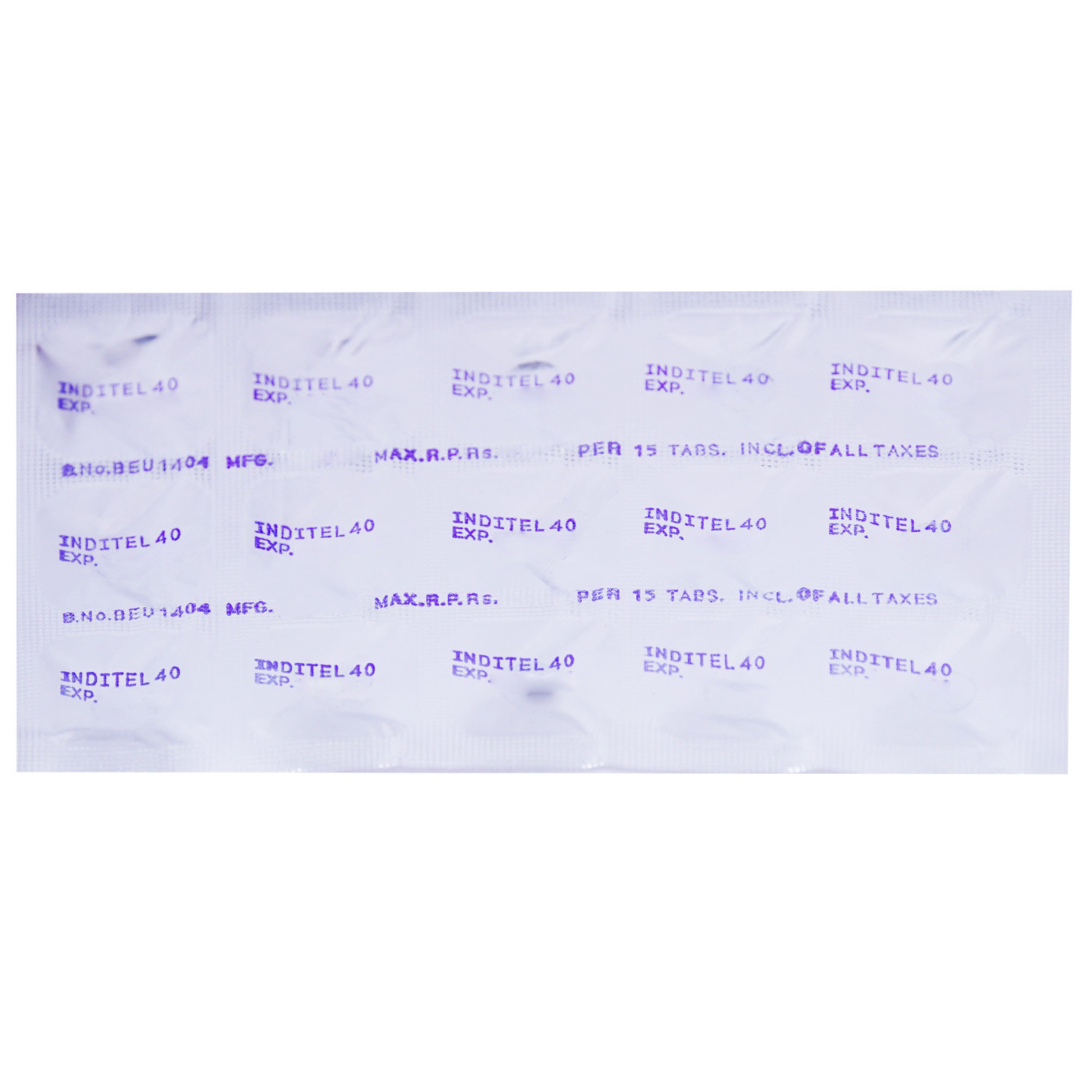 Inditel 40 Tablet 15's, Pack of 15 TABLETS Inditel 40 Tablet 15's, Pack of 15 TABLETS