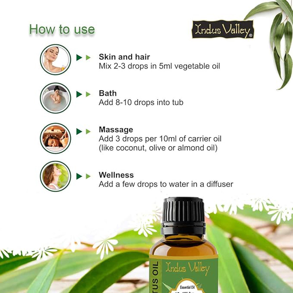 Indus Valley 100% Pure Eucalyptus Essential Oil, 15 ml, Pack of 1 Indus Valley 100% Pure Eucalyptus Essential Oil, 15 ml, Pack of 1