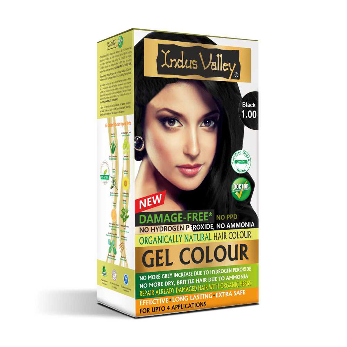 Indus Valley Organically Natural Black 1.0 Hair Color, 200 ml Price