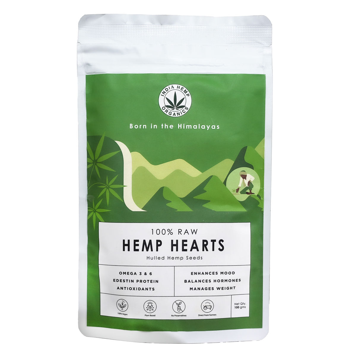 India Hemp Organics 100 Raw Hemp Hearts Seeds, 100 gm Uses, Side