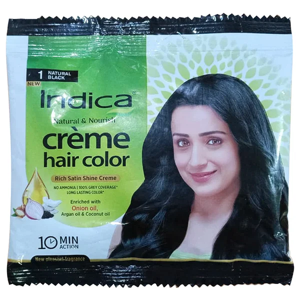 Indica Natural Black-1 Creme Hair Color, 40 ml