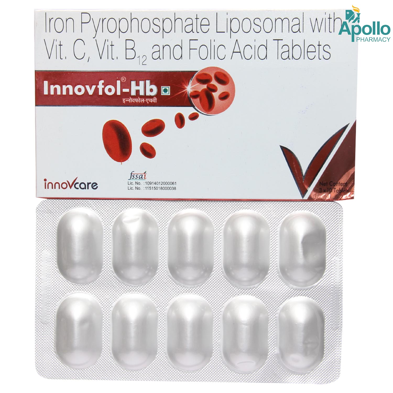 Innovfol-Hb Tablet 10's, Pack of 10 TABLETS Innovfol-Hb Tablet 10's, Pack of 10 TABLETS