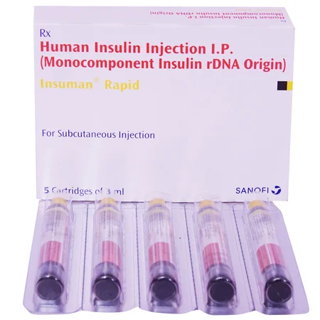 Insuman Rapid 100Iu Injection 5 x 3  ml 