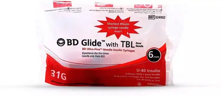 BD Insulin Syringes with BD Ultra-Fine Needle 40U 31G 6MM, 10 Count
