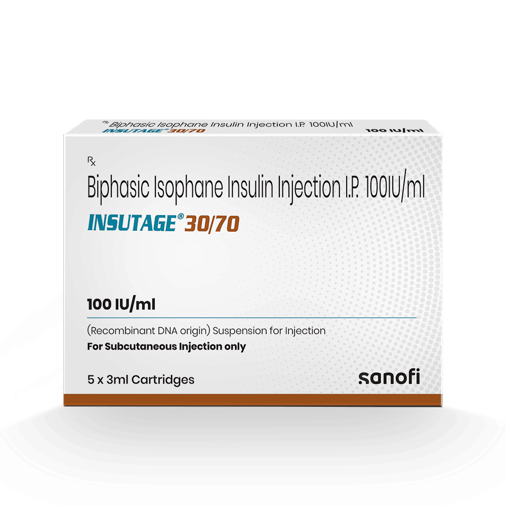 Insutage 30/70 100Iu/Ml Injection 3 ml, Pack of 1 INJECTION Insutage 30/70 100Iu/Ml Injection 3 ml, Pack of 1 INJECTION