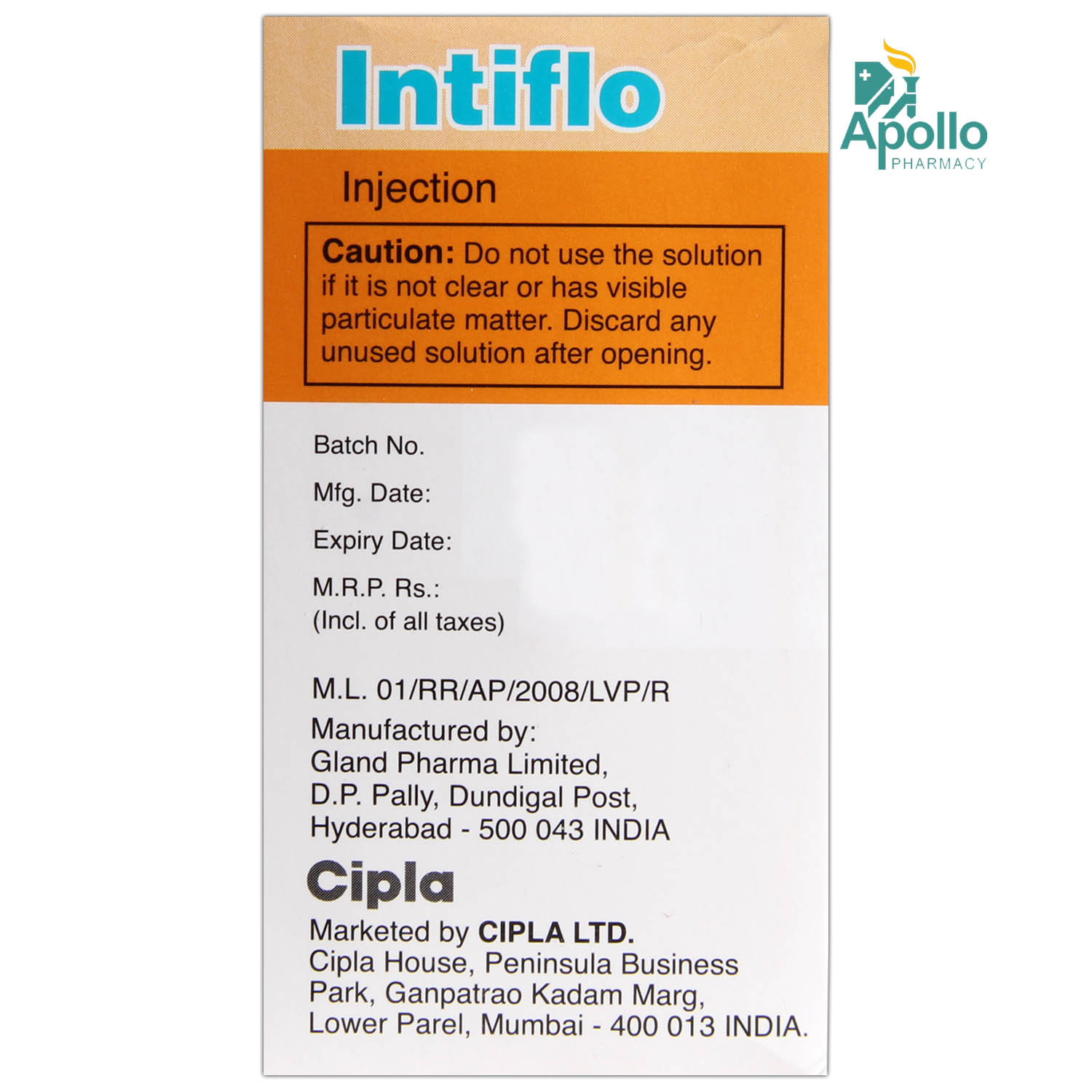 Intiflo 0.75mg/100ml Injection, Pack of 1 Injection Intiflo 0.75mg/100ml Injection, Pack of 1 Injection