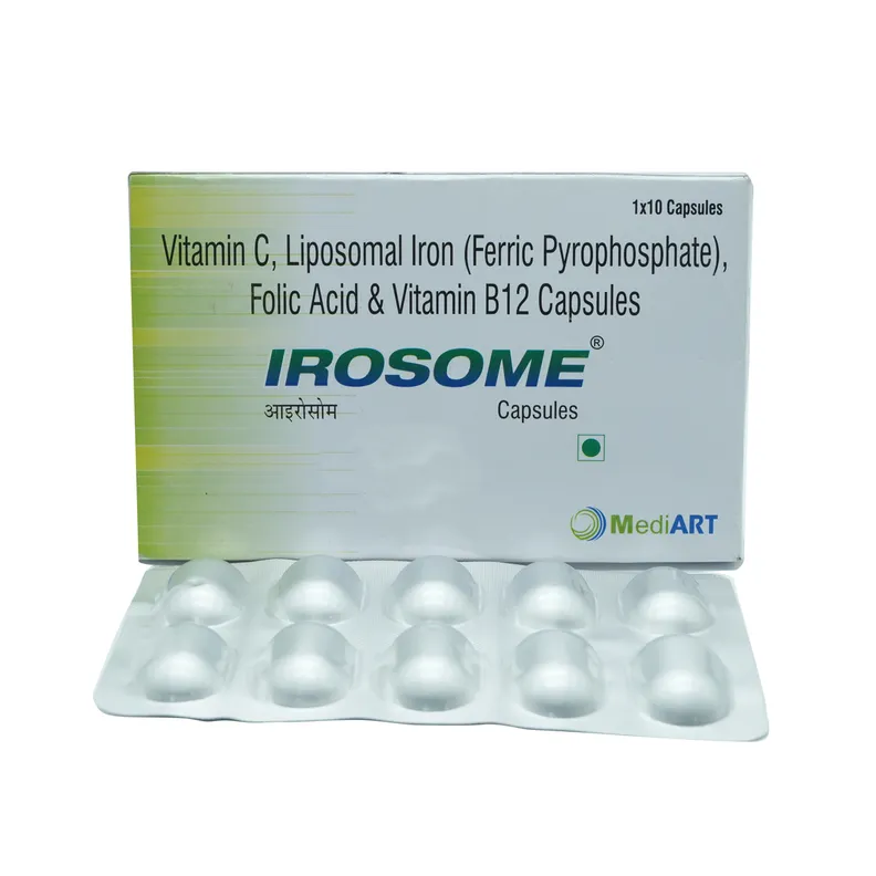 Irosome 30 Capsules - Advanced Liposomal Iron Supplement for Energy, Reduced Tiredness & Healthy Iron Levels, Gentle-on-Stomach High Absorption Formula for Men & Women, One-Month Supply