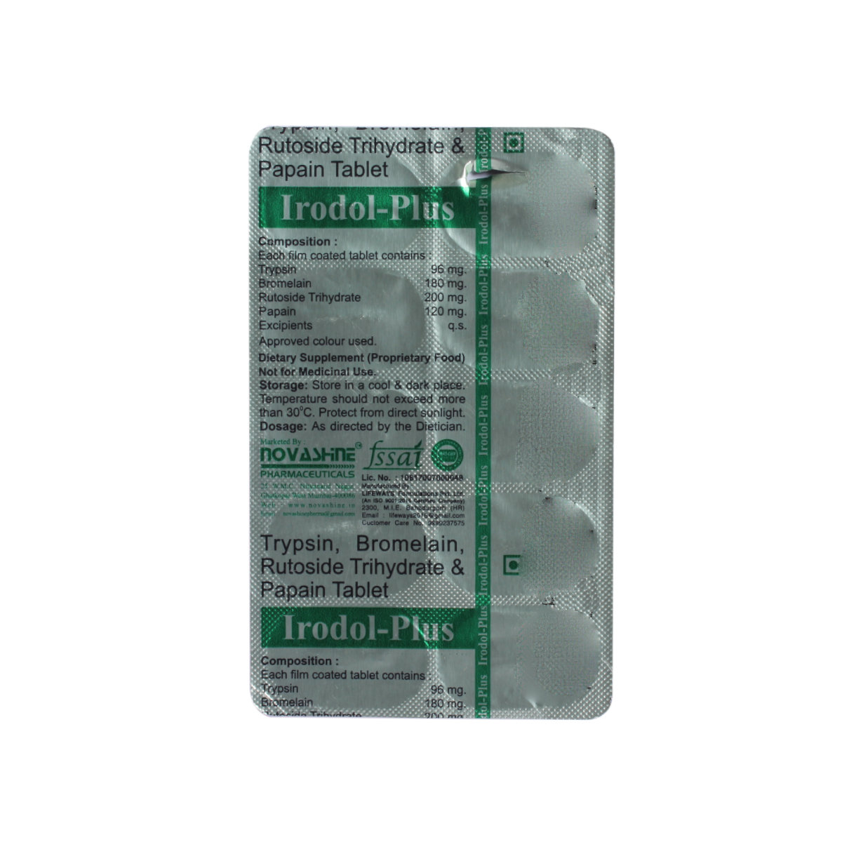 Irodol-Plus Tablet 10's, Pack of 10 TabletS Irodol-Plus Tablet 10's, Pack of 10 TabletS