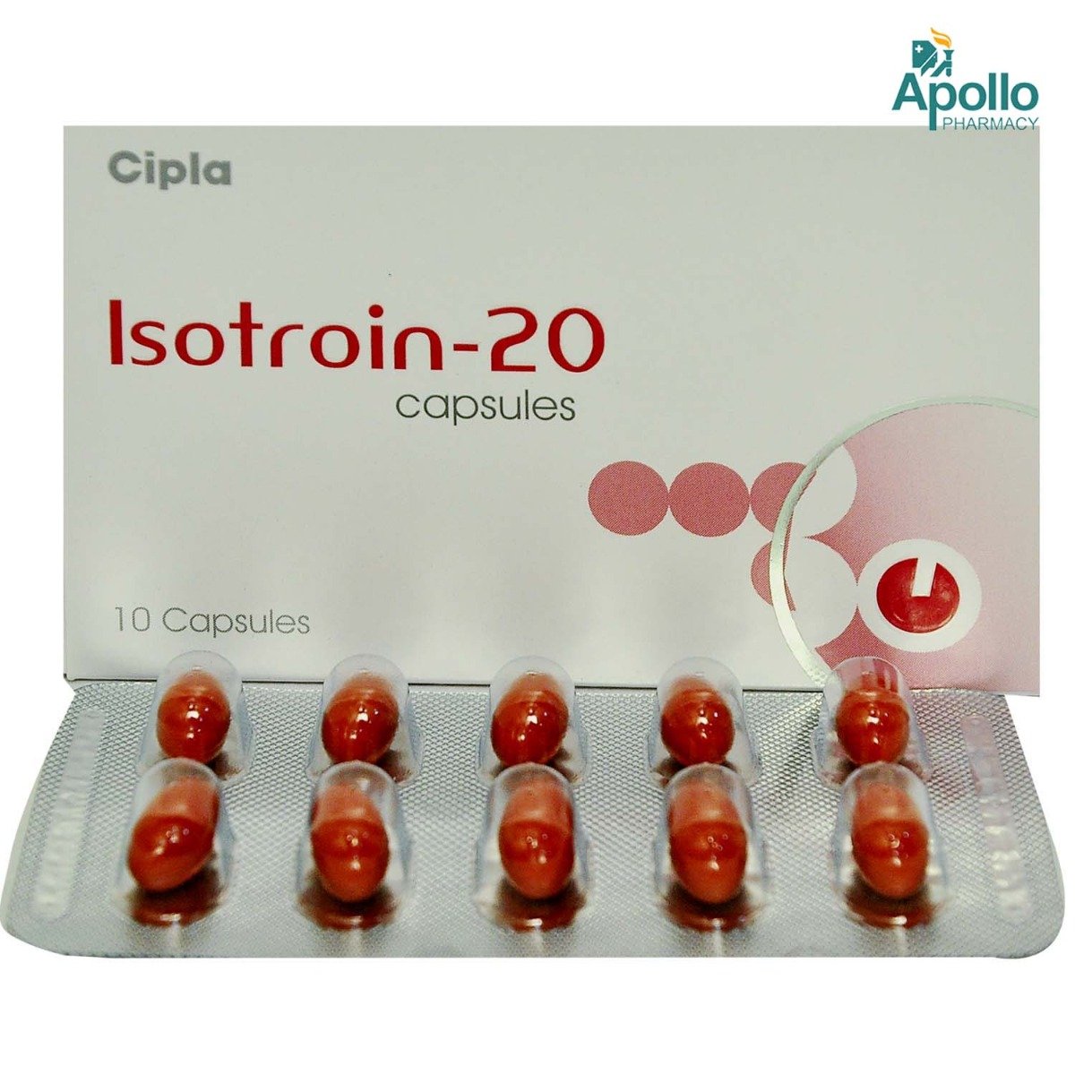 Isotroin 20 Capsule 10's, Pack of 10 CAPSULES Isotroin 20 Capsule 10's, Pack of 10 CAPSULES