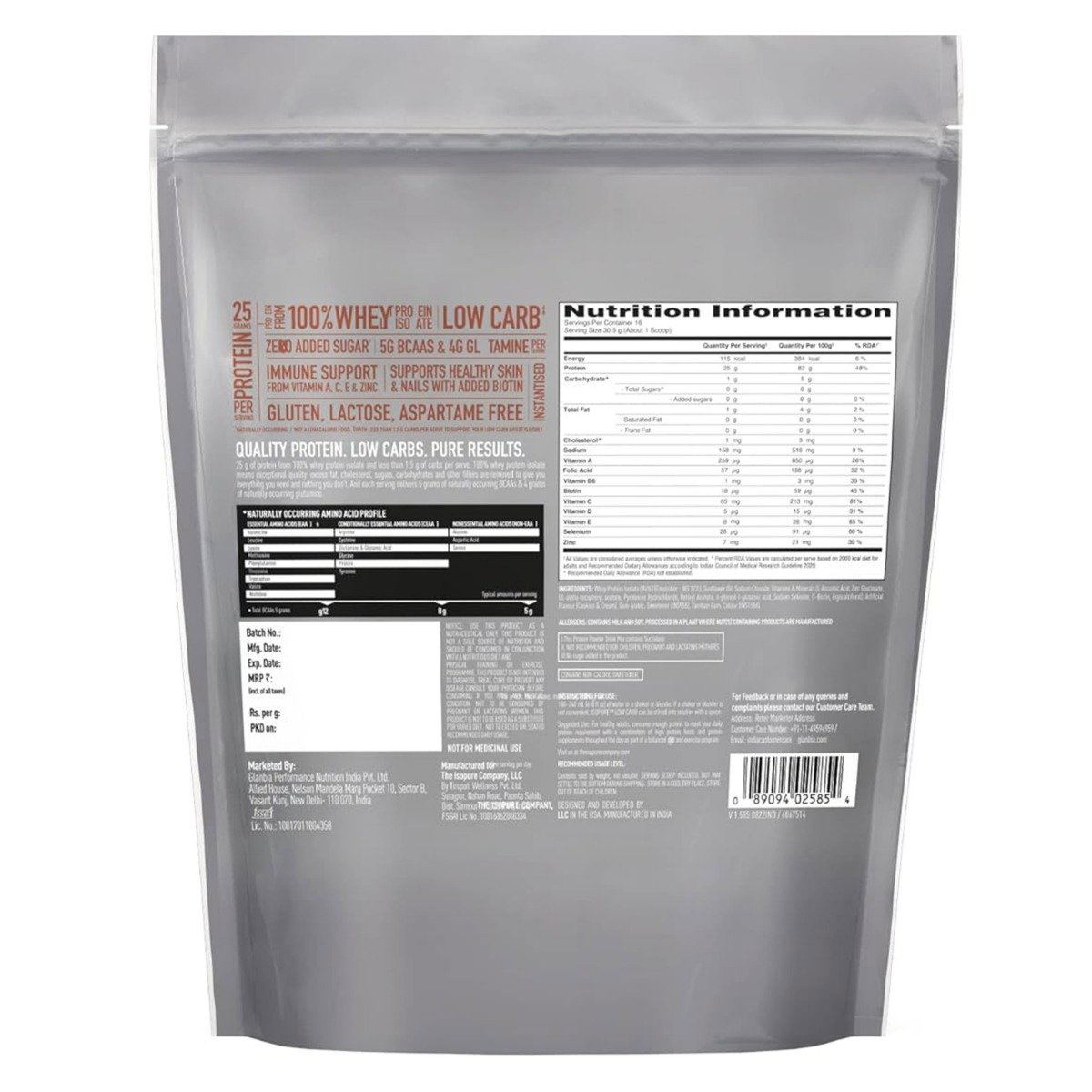 Isopure Less Than 1.5 gm Carb Cookies & Cream Flavour Protein Powder, 500 gm, Pack of 1 Isopure Less Than 1.5 gm Carb Cookies & Cream Flavour Protein Powder, 500 gm, Pack of 1