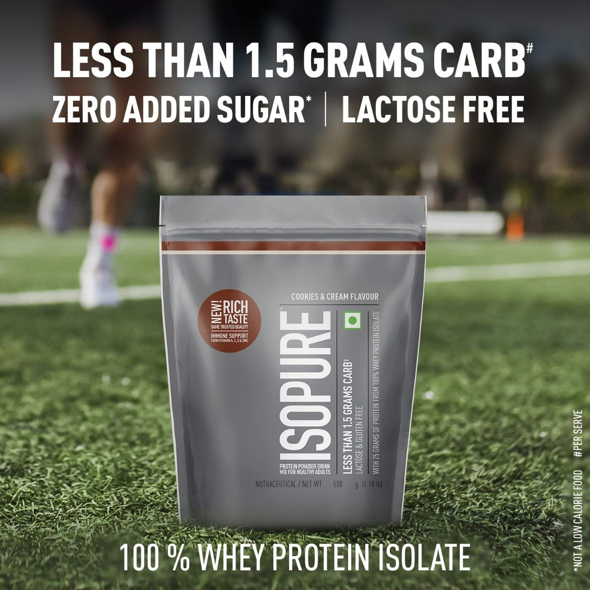 Isopure Less Than 1.5 gm Carb Cookies & Cream Flavour Protein Powder, 500 gm, Pack of 1 Isopure Less Than 1.5 gm Carb Cookies & Cream Flavour Protein Powder, 500 gm, Pack of 1