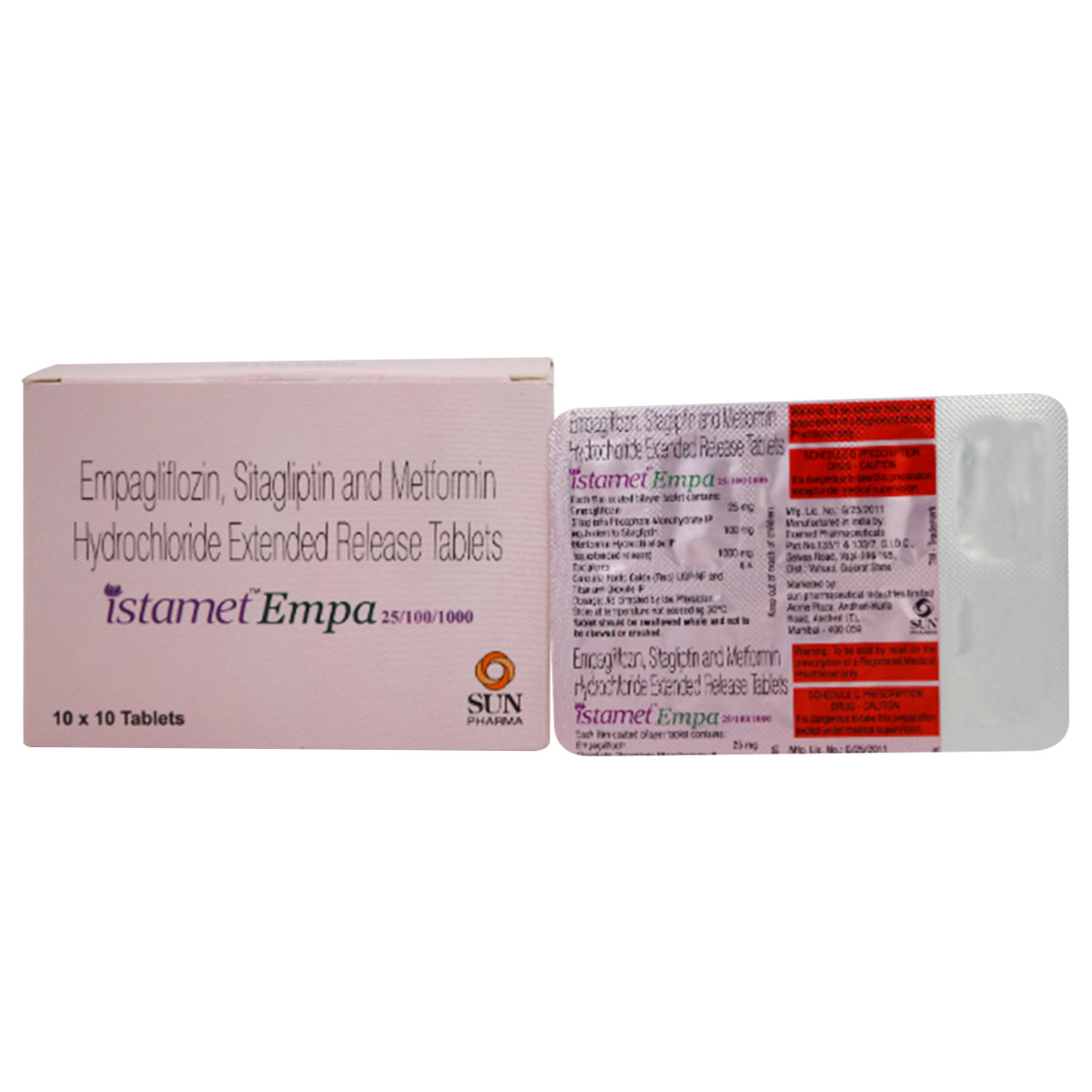 Istamet Empa 25/100/1000 Tablet 10's, Pack of 10 Istamet Empa 25/100/1000 Tablet 10's, Pack of 10