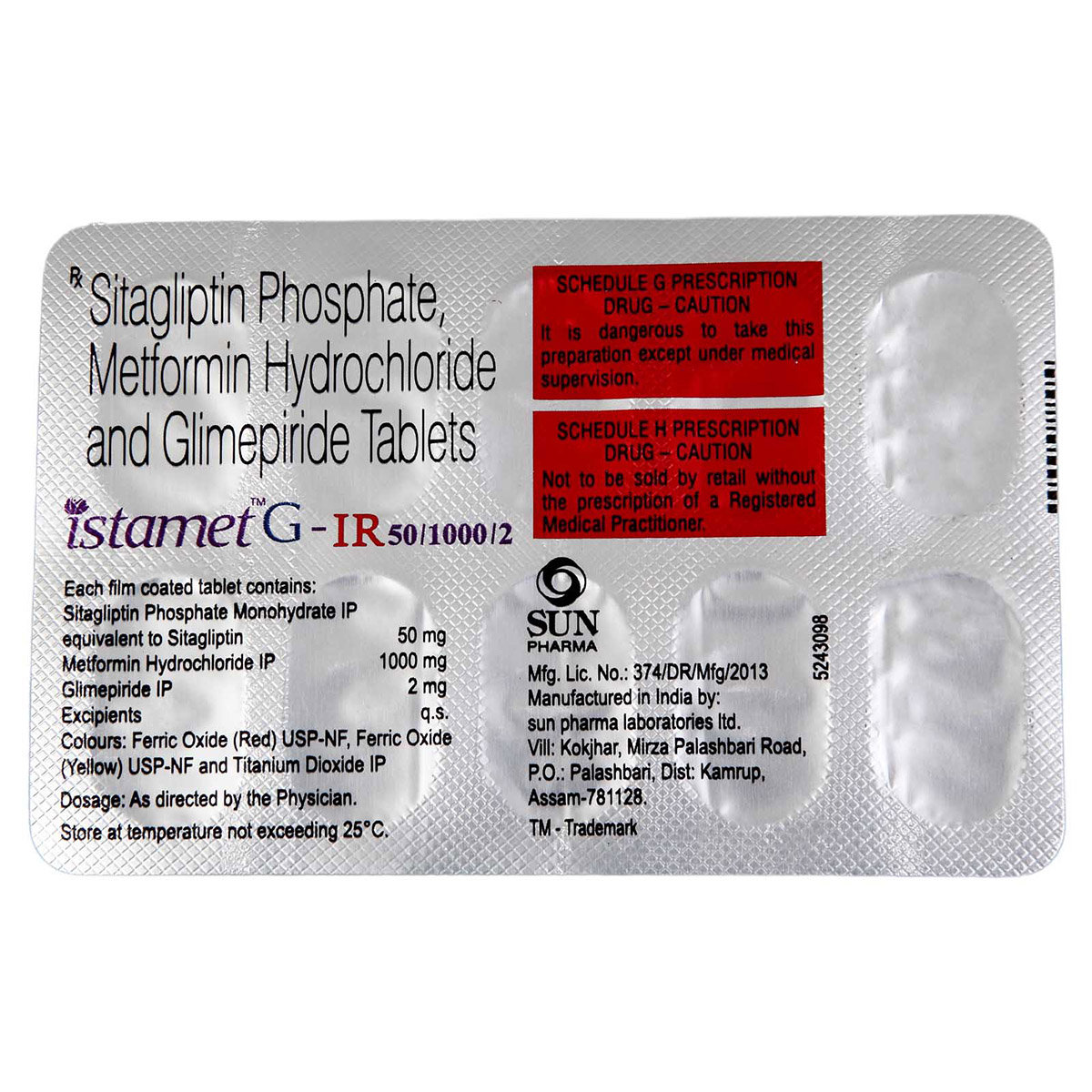 Istamet G-IR 50/1000/2 Tablet 10's, Pack of 10 TabletS Istamet G-IR 50/1000/2 Tablet 10's, Pack of 10 TabletS