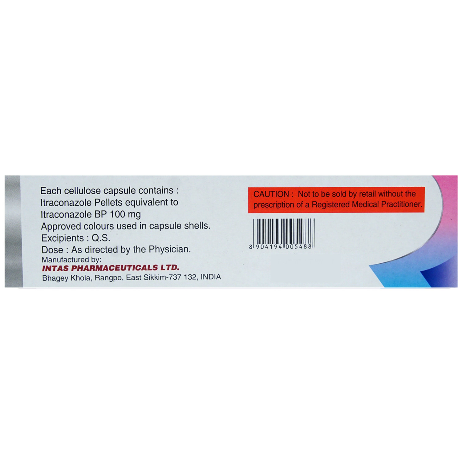 Itaspor 100 mg Capsule 8's, Pack of 8 CAPSULES Itaspor 100 mg Capsule 8's, Pack of 8 CAPSULES