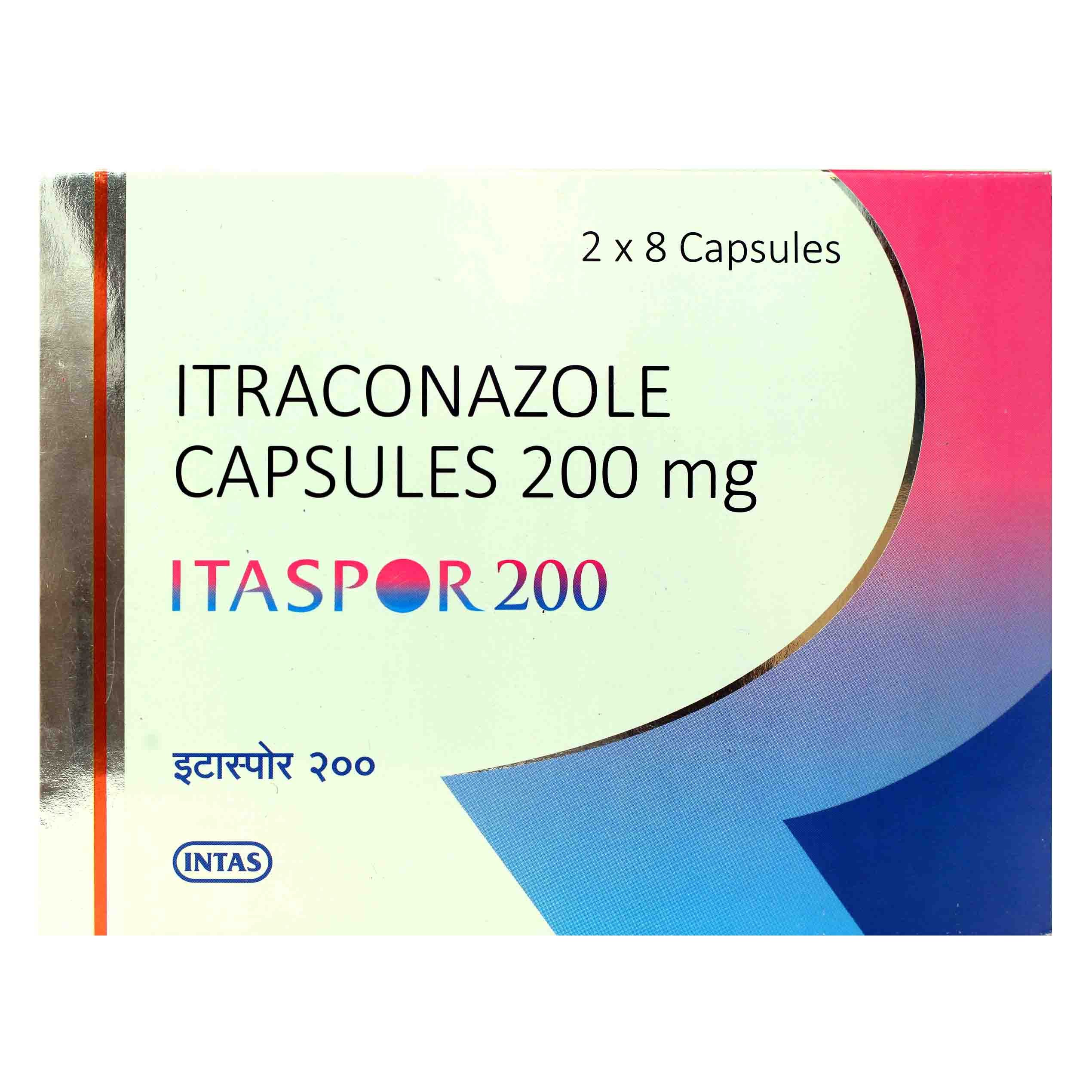 Itaspor 200 mg Capsule 8's, Pack of 8 CAPSULES Itaspor 200 mg Capsule 8's, Pack of 8 CAPSULES