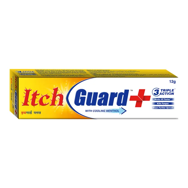 Itch Guard+ Cream 12 gm | Terbinafine With Cooling Menthol | With 3 Triple Action | Kills Fungus &amp; Stop Its Further Spread, Pack of 1