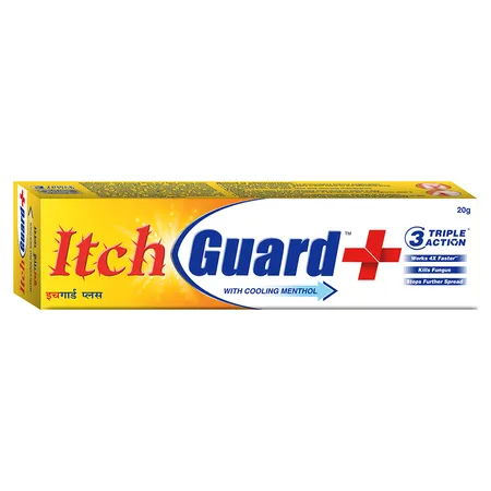 Itch Guard+ Cream 20 gm | Terbinafine With Cooling Menthol | With 3 Triple Action | Kills Fungus & Stop Its Further Spread