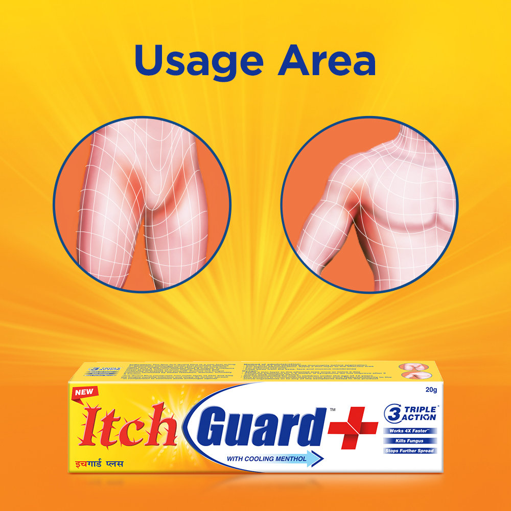 Itch Guard+ Cream 20 gm | Terbinafine With Cooling Menthol | With 3 Triple Action | Kills Fungus & Stop Its Further Spread, Pack of 1 Itch Guard+ Cream 20 gm | Terbinafine With Cooling Menthol | With 3 Triple Action | Kills Fungus & Stop Its Further Spread, Pack of 1