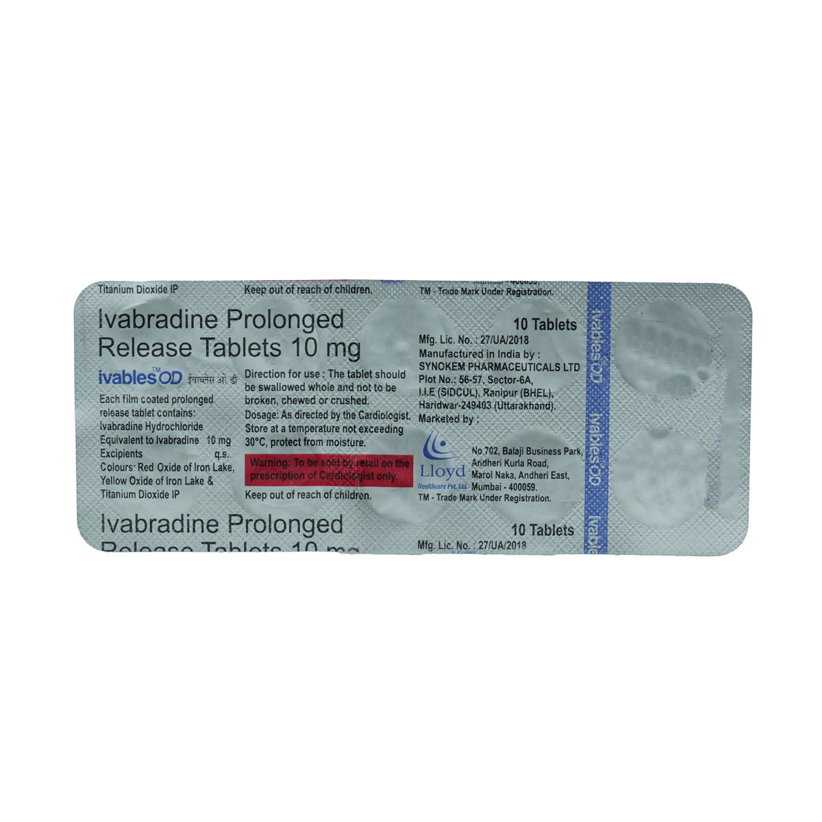 Ivables OD 10 mg Tablet 10's, Pack of 10 TabletS Ivables OD 10 mg Tablet 10's, Pack of 10 TabletS