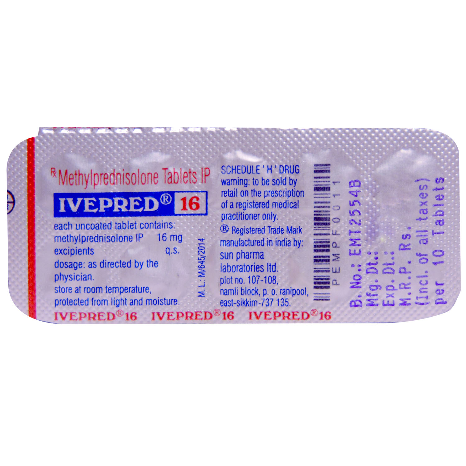 Ivepred 16 Tablet 10's, Pack of 10 TABLETS Ivepred 16 Tablet 10's, Pack of 10 TABLETS
