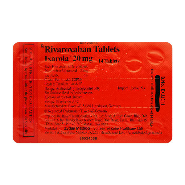 Buy Ixarola 20 mg Tablet 14's Online