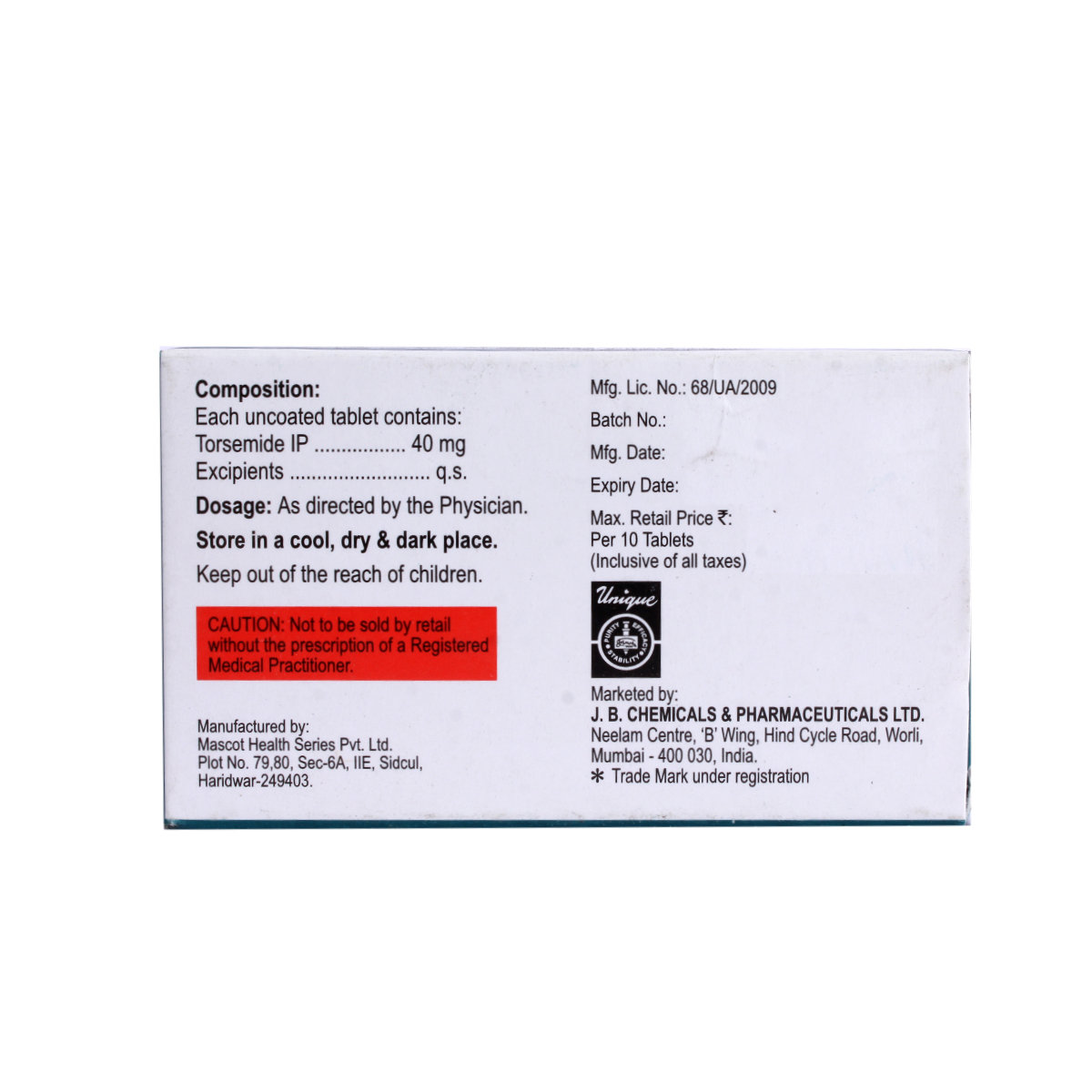 Jbtor 40 Tablet 10's, Pack of 10 TABLETS Jbtor 40 Tablet 10's, Pack of 10 TABLETS