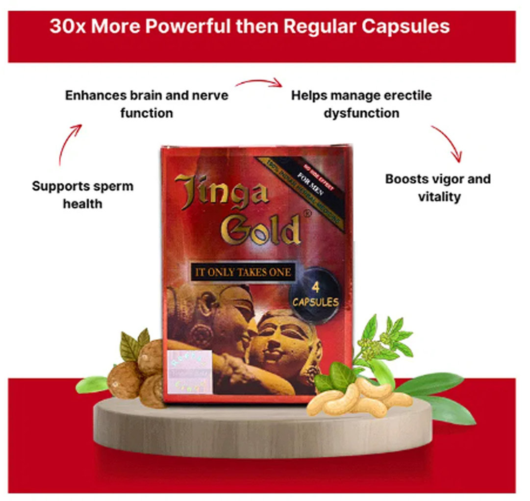 Jinga Gold, 4 Capsules, Pack of 4 Jinga Gold, 4 Capsules, Pack of 4