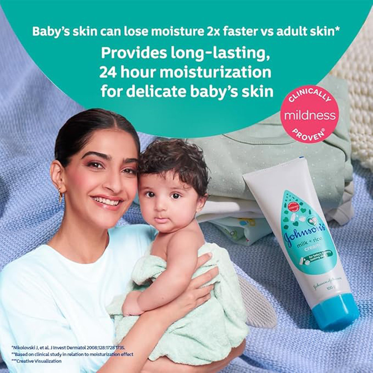 Johnson's Baby Milk+Rice Cream, 100 gm, Pack of 1 Johnson's Baby Milk+Rice Cream, 100 gm, Pack of 1